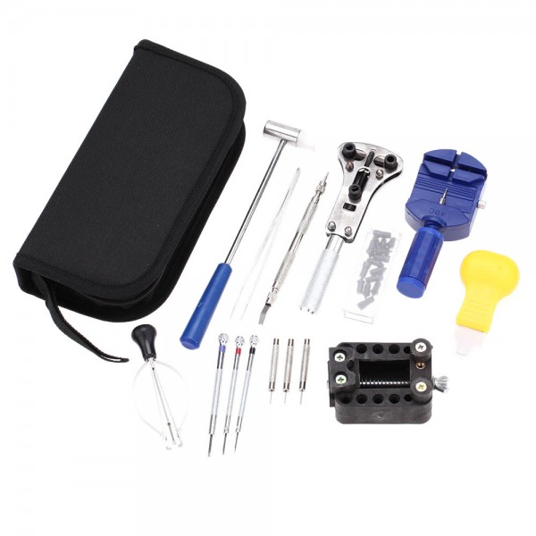 14PCS Watch Repair Tool Kit Case Opener Link Remover Spring Bar Tool