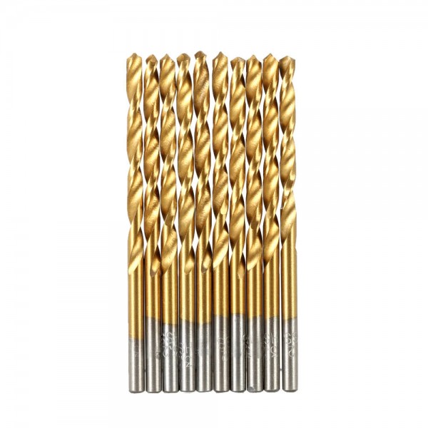 99pcs/set Titanium Coated HSS Twist Drill High Speed Steel Twist Drill Bits Tool Set Metric System 1.5mm-10mm