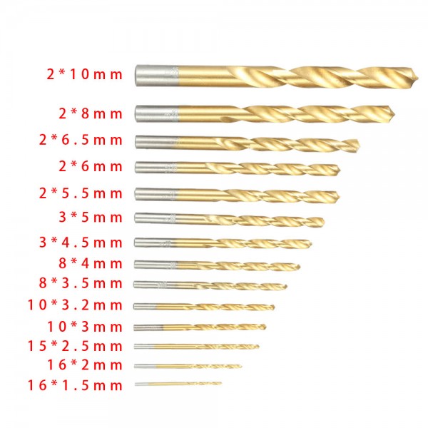 99pcs/set Titanium Coated HSS Twist Drill High Speed Steel Twist Drill Bits Tool Set Metric System 1.5mm-10mm