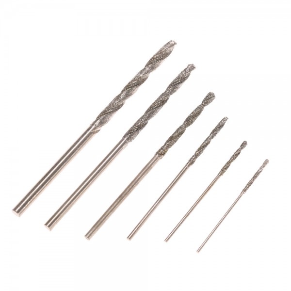 7pcs High Hardness Diamond Coated Twist Drill Bit Set Needle Drills Jewelry Agate Fine Drilling