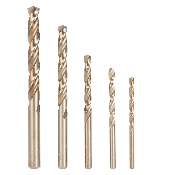 5PCS/Set 4/5/6/8/10mm Straight Shank M35 Cobalt High Speed Steel HSS Twist Drill Bits Set Professional Woodwork Metal Drilling Tools