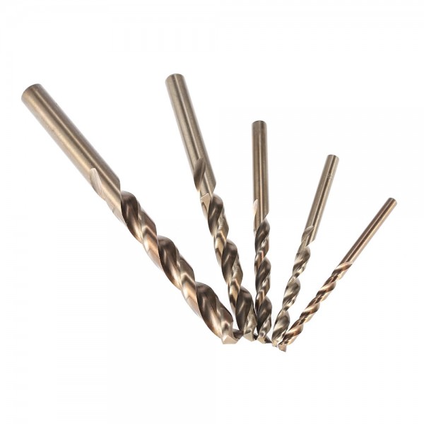 5PCS/Set 4/5/6/8/10mm Straight Shank M35 Cobalt High Speed Steel HSS Twist Drill Bits Set Professional Woodwork Metal Drilling Tools