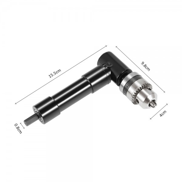 High Quality Cordless Right Angle Drill Attachment Adapter With 3/8" Keyed Chuck 8mm Hex Shank Power Tool Accessory