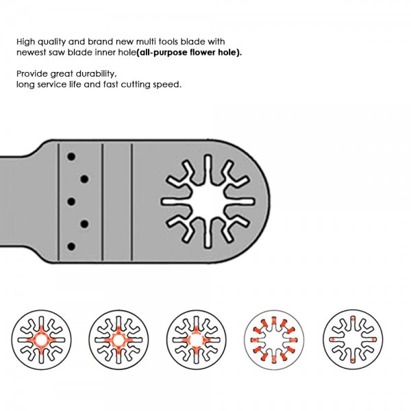 6pcs Mix Oscillating Saw Blade Kit Multi Tool Carbide Rasp for Dremel Fein Multimaster Makita Bosch Rockwell Sonicrafter Worx Multitool Accessory