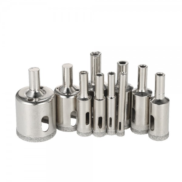 10PCS 6-30mm Glass Hole Saw Kit Diamond Coated Core Hole Saw Marble Drill Bit Tile Ceramic Glass Porcelain Drilling