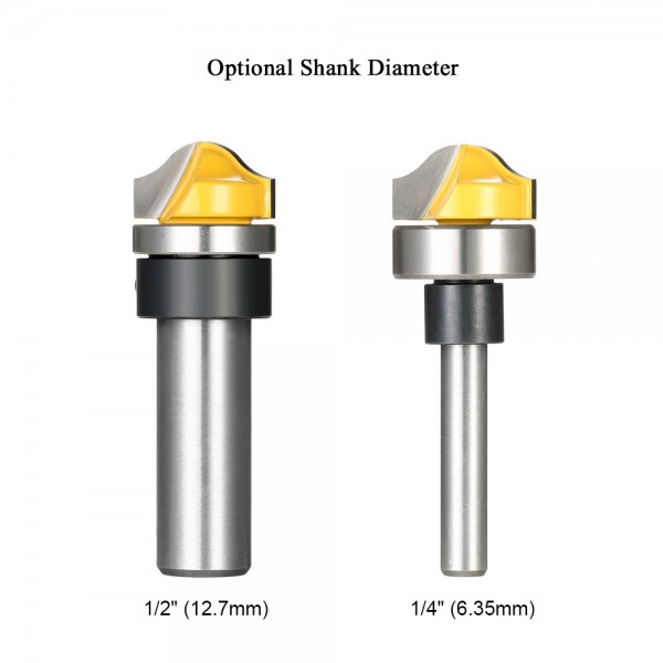 1/2" Shank Cemented Carbide Trim Router Bit Woodworking Profile Groove Template Cutter Carving Tool