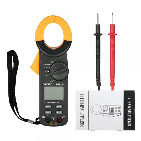  1999 Counts Digital Clamp Meter AC/DC Voltage AC Current Auto Range Portable Handheld LCD Display Auto-ranging Clamp Multimeter Resistance Diode Tester