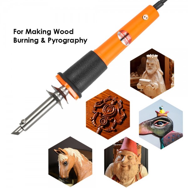 30W 24PCS Wood Pyrography Tool Set Wood Burning Kit Woodburning Tips Hobby Craft Soldering Iron Pen Tools for Wood   Burning/Carving/Embossing with Assorted Soldering Tips 220-240V