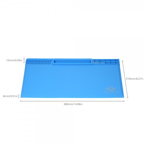 Magnetic 380*210mm Heat Insulation Silicone Pad for BGA Soldering Repair Solder Station Mat High Temperature Maintenance Platform with Screw Notches