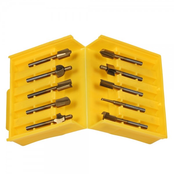 10pcs Router Bit Titanium Coated HSS Cutter with 3mm 1/8" Shank Burr Rotary File Wood Milling Cutters Tool Carpenter Woodworking Tools