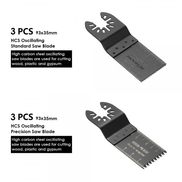 KKmoon 6pcs Wood Oscillating Multi Tool Quick Release Saw Blade for Fein Multimaster Makita Bosch Craftsman Porter Rockwell Cable Black & Decker Ridgid Ryobi Makita Milwaukee Dewalt Chicago Multitool Accessory