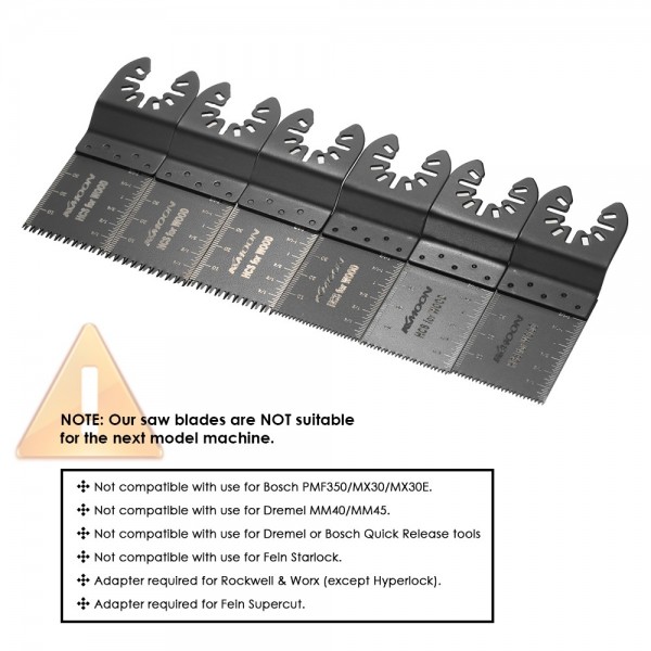 KKmoon 6pcs Wood Oscillating Multi Tool Quick Release Saw Blade for Fein Multimaster Makita Bosch Craftsman Porter Rockwell Cable Black & Decker Ridgid Ryobi Makita Milwaukee Dewalt Chicago Multitool Accessory