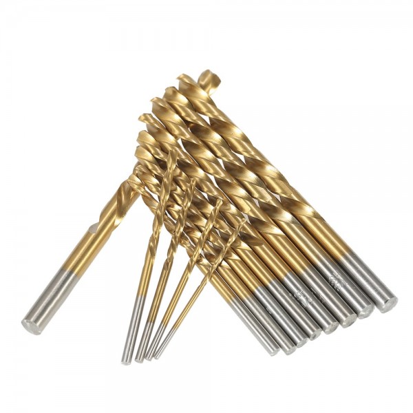 13pcs Left Handed Drill Bit Set M2 HSS with Titanium Nitride Coating (1/16" - 1/4")