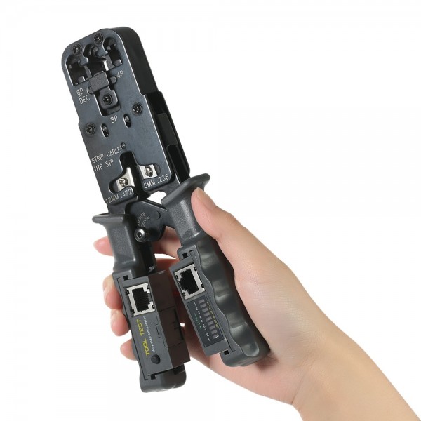 Multi-functional LED Detachable Cable Crimping Tool Wire Cutter Stripper RJ11 RJ12 RJ45 Wire Tester