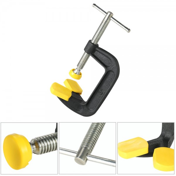 Inch Heavy Duty Adjustable C-Clamp Malleable Double Head G-Clamp Desktop Mount Holder for Woodworking