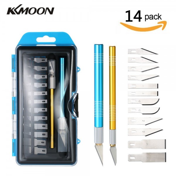 KKmoon High-quality Precision Engraving Craft Knife Set Wood Carving Pens Tools with 12 Blades and Safety Cap for Cutting and Trimming