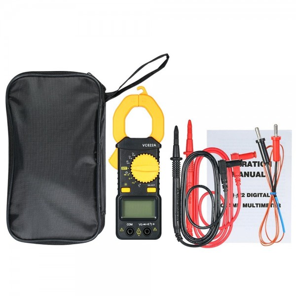 Digital Clamp Meter 4000 Counts Auto-ranging AC/DC Voltage AC Current Portable Handheld Multimeter w/ Backlight LCD Diaplay Measuring Capacitance Resistance Frequency Continuity Diode Temperature Hz Tester