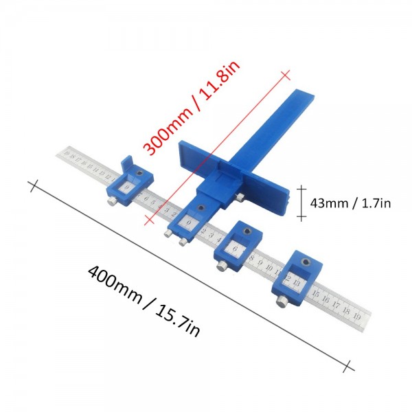 Guide Sleeve Cabinet Hardware Jig Drawer Pull Jigs Wood Drilling Dowelling Hole Saw for Professional Installation of Handles and Knobs on Doors and Drawer Fronts