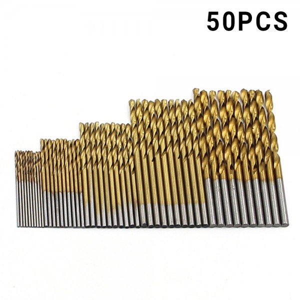 Straight Shank Twist Drill High Speed Steel Drill Bit 50pcs