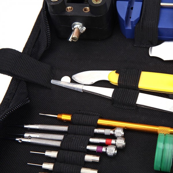 Portable 144pcs Watch Repair Tool Kit Watchband Link Remover & Zip Case Watchmaker