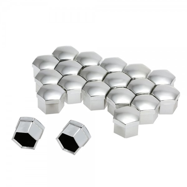 Universal 17mm Car Wheel Chrome Plastic Nut Cover Bolt Cap