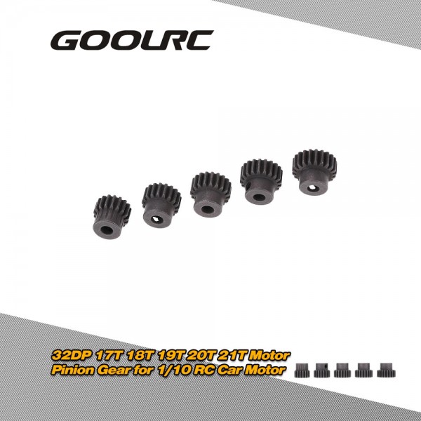 GoolRC 5Pcs 32DP 5mm 17T 18T 19T 20T 21T Motor Pinion Gear Combo Set for 1/10 RC Car Brushed Brushless Motor