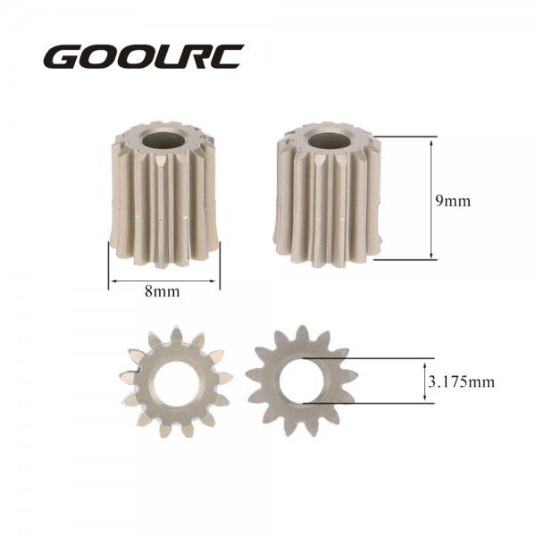 GoolRC 2Pcs 48DP 3.175mm 13T Motor Pinion Gear for RC Car Brushed Brushless Motor