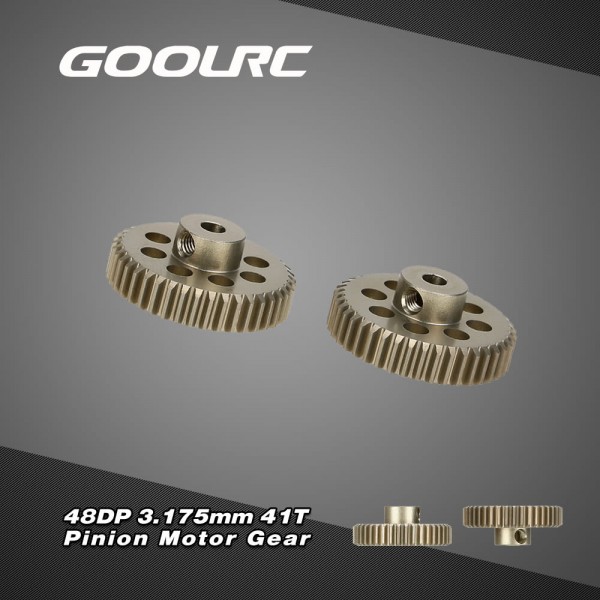 GoolRC 2Pcs 48DP 3.175mm 41T Pinion Motor Gear for RC Car Brushed Brushless Motor