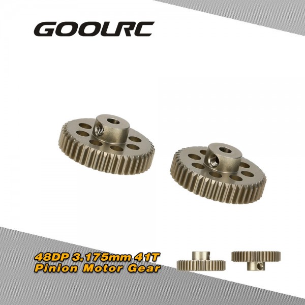 GoolRC 2Pcs 48DP 3.175mm 41T Pinion Motor Gear for RC Car Brushed Brushless Motor