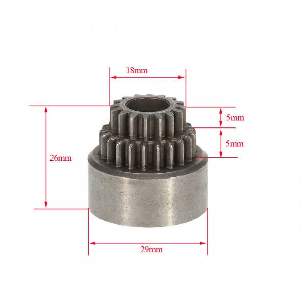 02023 Clutch Bell Double Gears for 1/10 HSP 94122 Nitro Powered On-road RC Drift Car